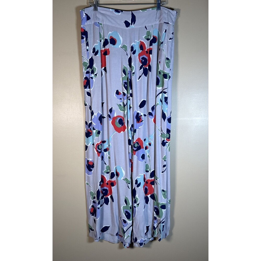 Anthropologie 16 Elevenses Floral Wide Leg Pant NO Belt Lightweight Ambrosia